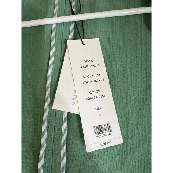 Veronica Beard Emsley Double Breasted Blazer Jacket Linen Blend Green Si… - Picture 9 of 13